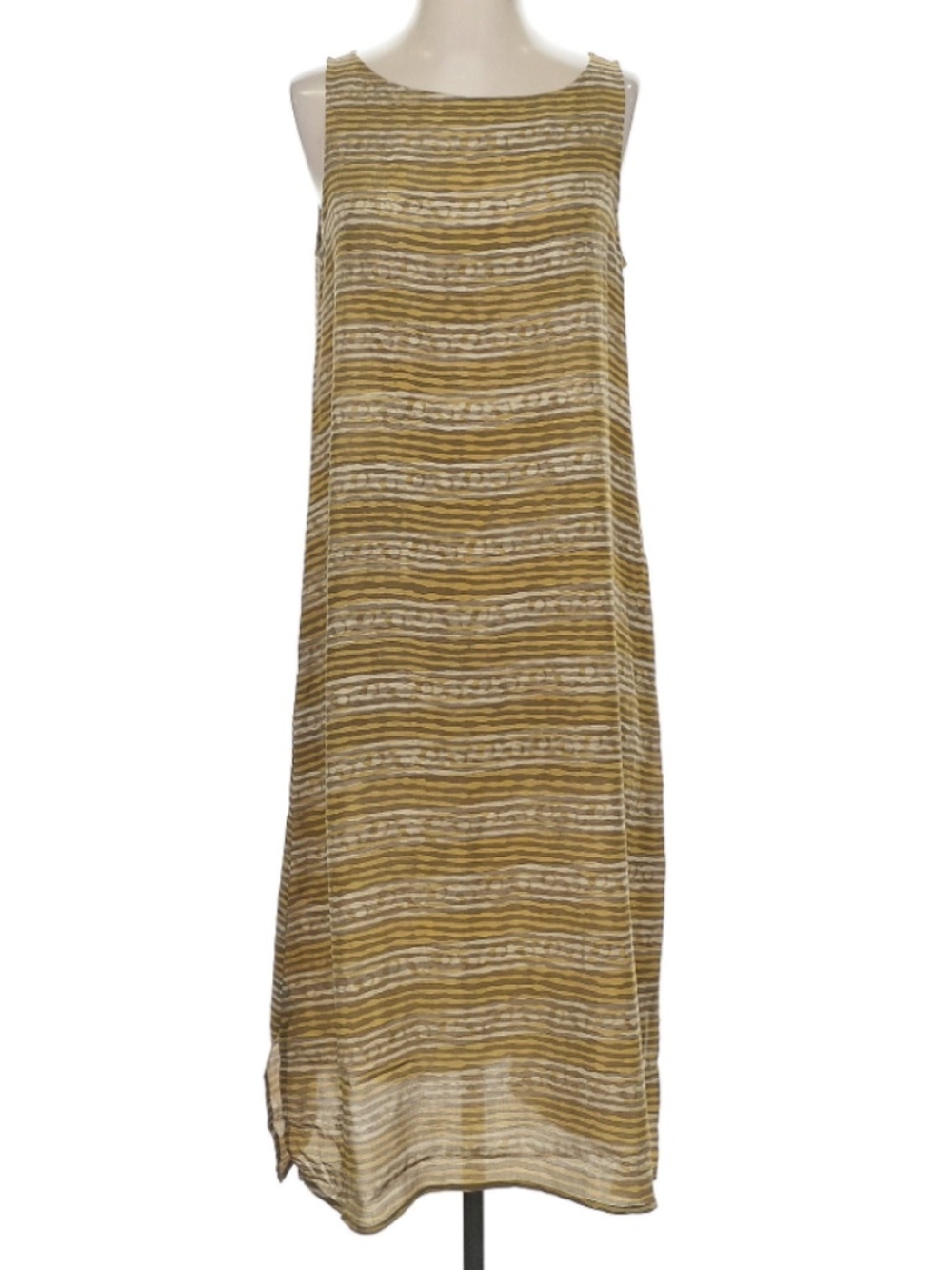 Eileen Fisher Parus Bateau Neck Silk Dress Small